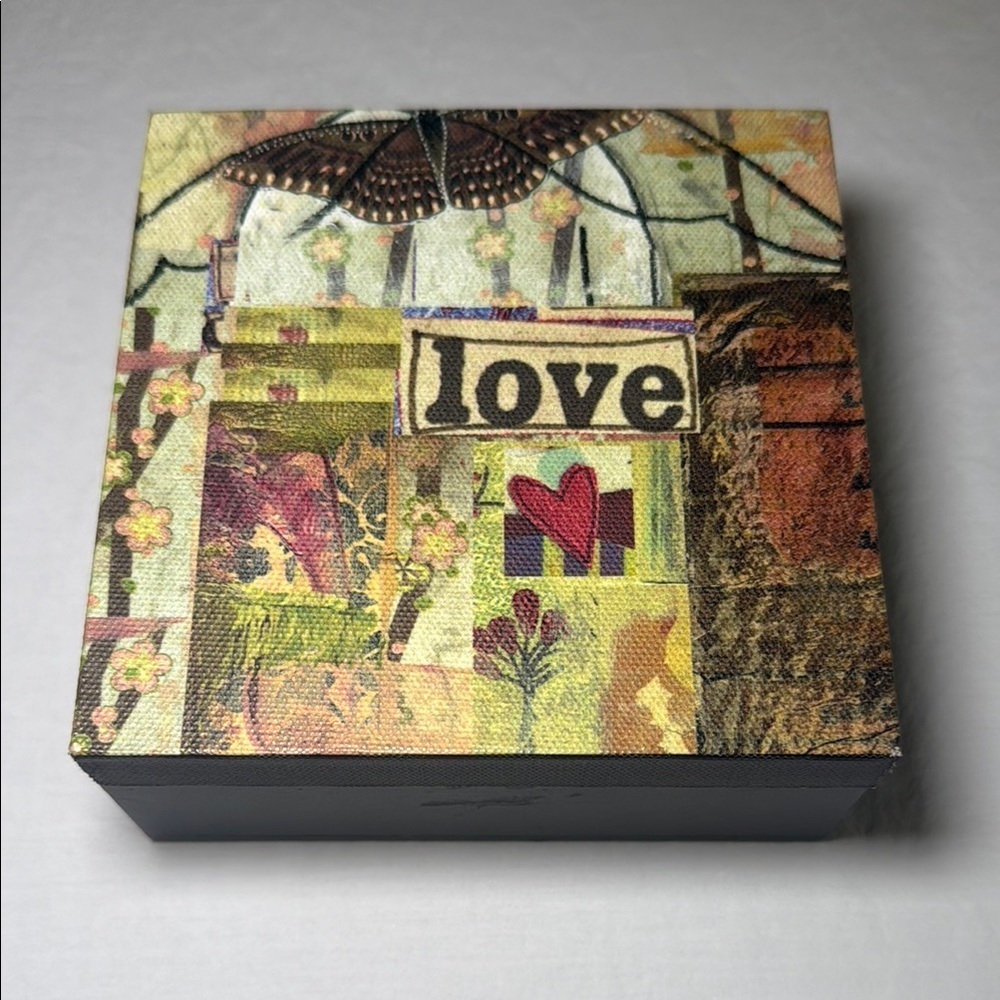 Demdaco Kelly Rae Roberts Love Square Keepsake Box Home Decor 5x5 EUC - Picture 1 of 8